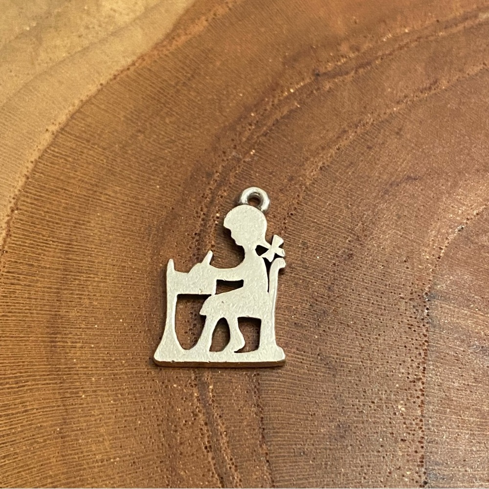 RETIRED James Avery Little School Girl at Desk Charm, Sterling Silver
